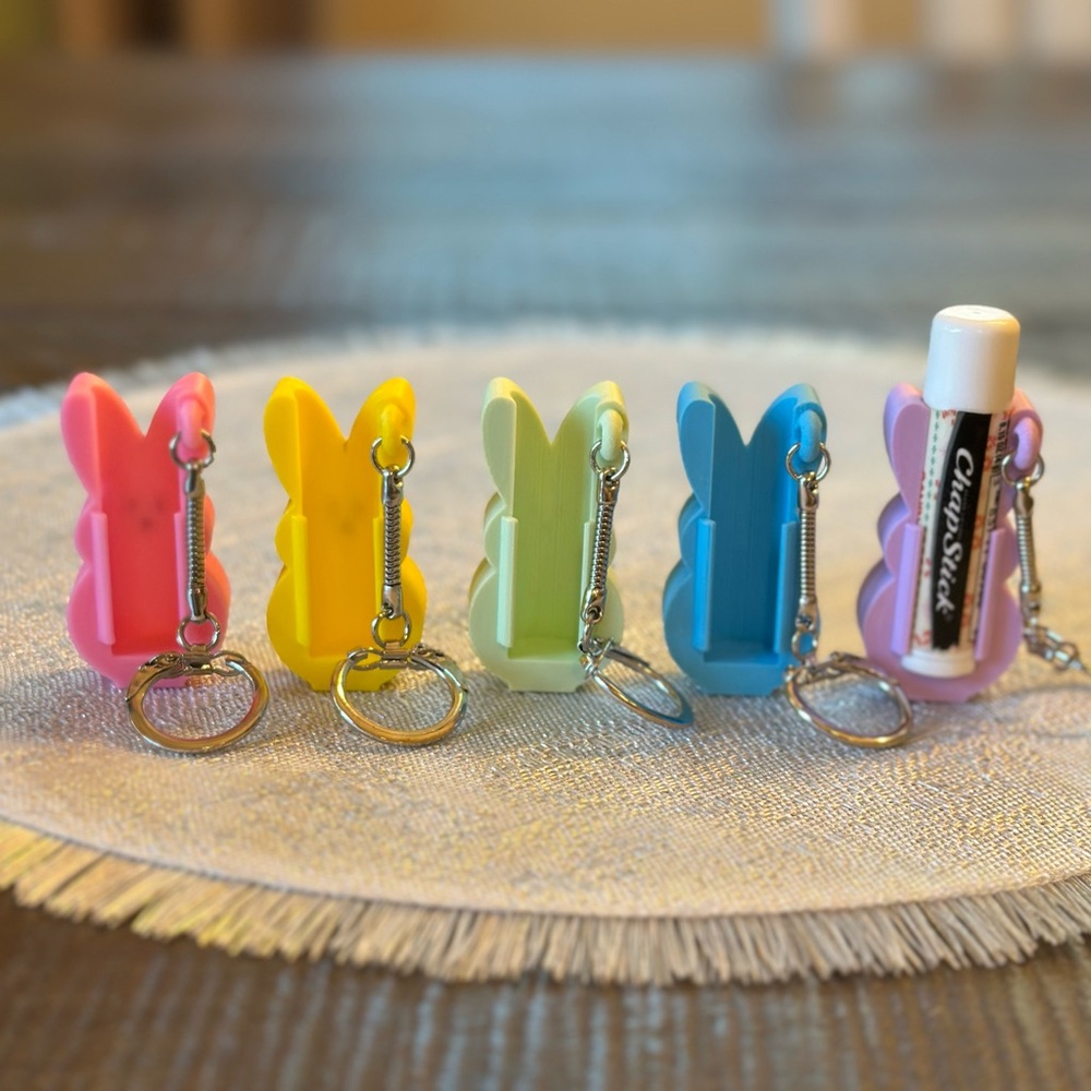 Peeps Bunny Lip Balm Holder Keychain Set - Picture 3 of 4
